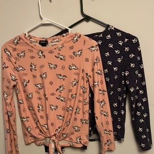 2 for 10 🐼 & 🦄 long sleeve shirts!